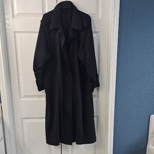 Towne London Fog Classic Black Trench Coat 14 PET